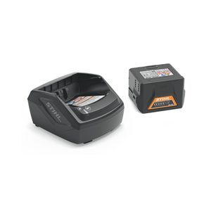 AK 10 Battery and AL 101 Charger Starter Set for tree surgeons and arborists, ideal for gardening tasks and cordless power.