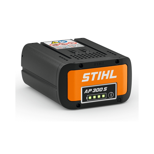 Stihl AP 300 S battery pack on a white background