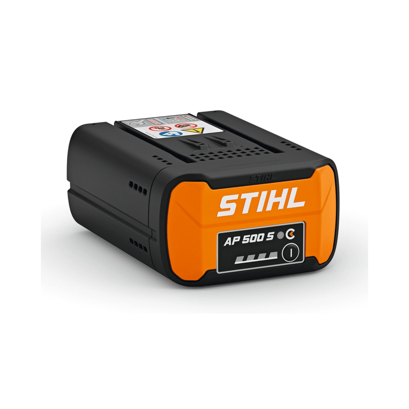 Stihl battery pack on a white background