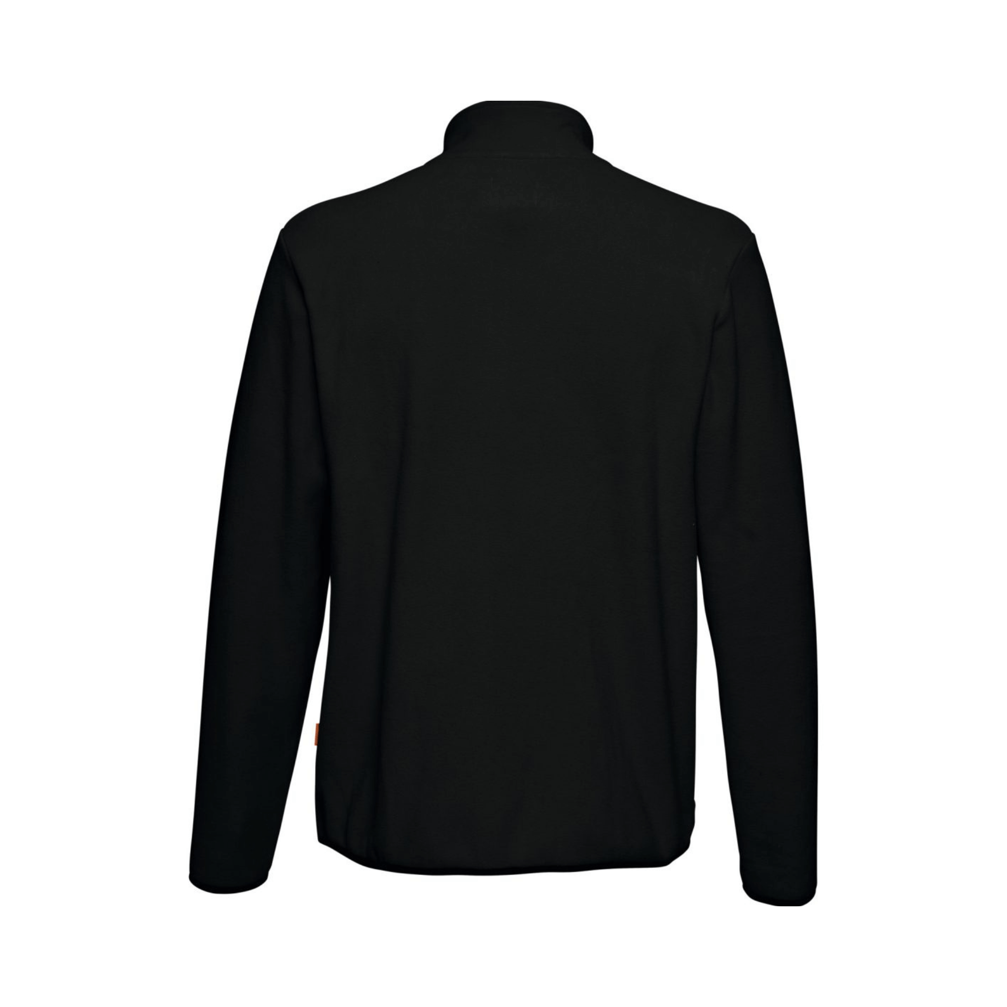 Back view of Black Fleece Jacket, perfect for tree surgeons, made from warm polyester for colder days.