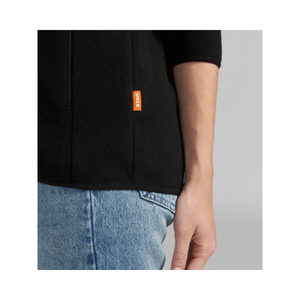 Detail of Black Fleece Jacket showing STIHL branding on sleeve, perfect for tree surgeons.