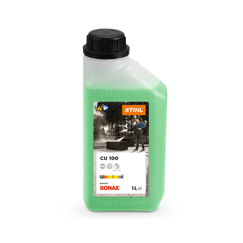 STIHL CU 100 Universal Cleaner bottle, effective cleaner for home and garden, safe for delicate surfaces.