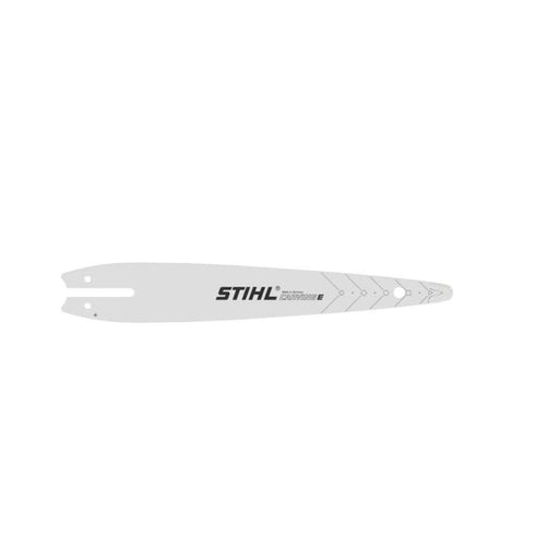 STIHL 12-inch carving chainsaw guide bar with narrow nose radius, designed for tree surgeons and carving work.