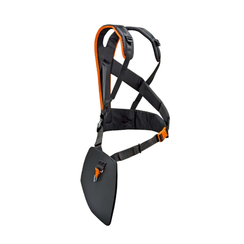 STIHL Universal Harness for strimmers, featuring padded straps and adjustable fit, ideal for tree surgeons.
