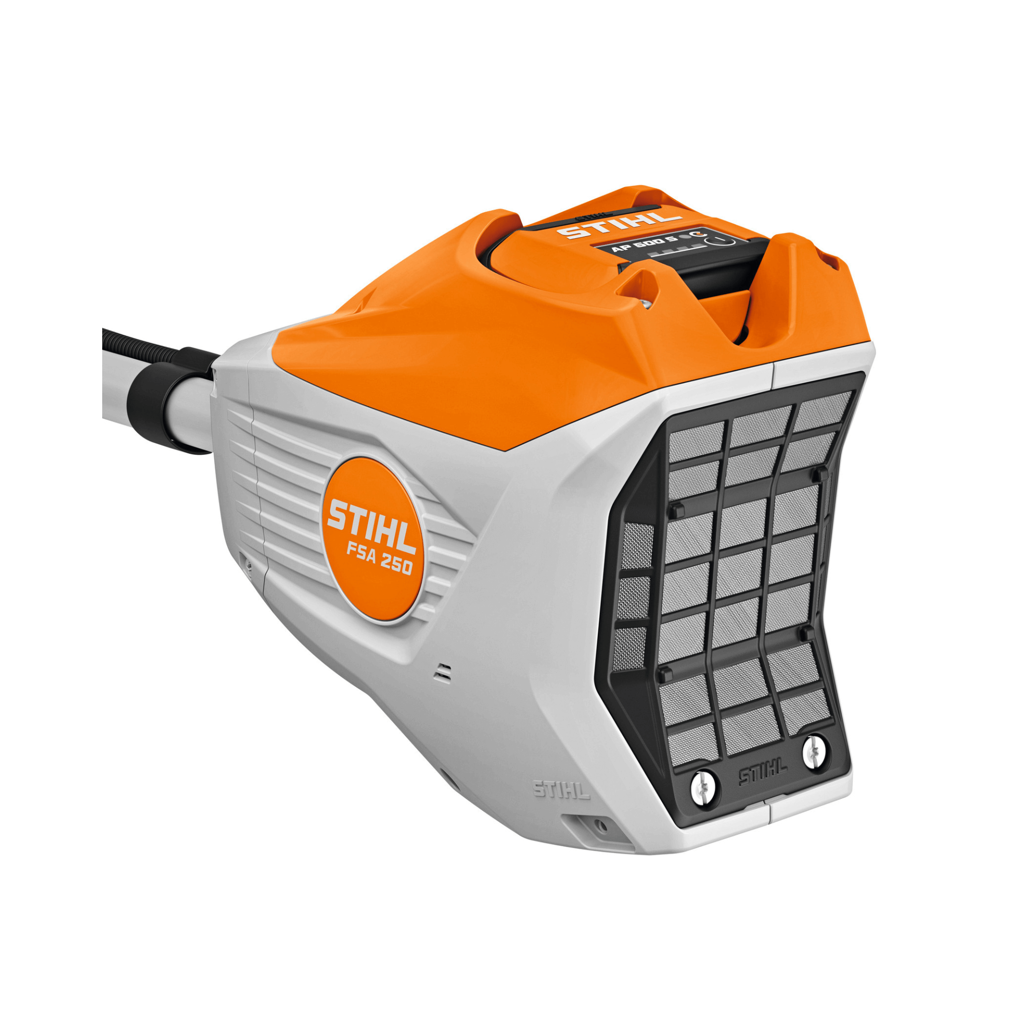 FSA 250 Cordless Brushcutter head designed for tree surgeons and arborists, featuring a lightweight design for efficient cutting.
