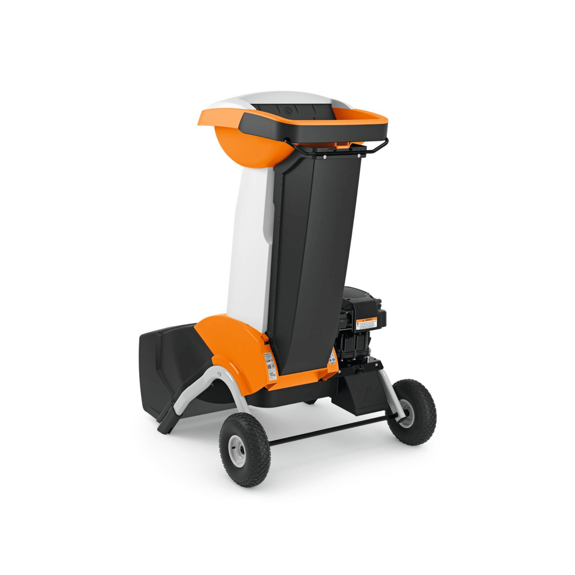 STIHL GH 460 Petrol Garden Chipper Shredder designed for tree surgeons, featuring twin-chamber system and robust wheels.