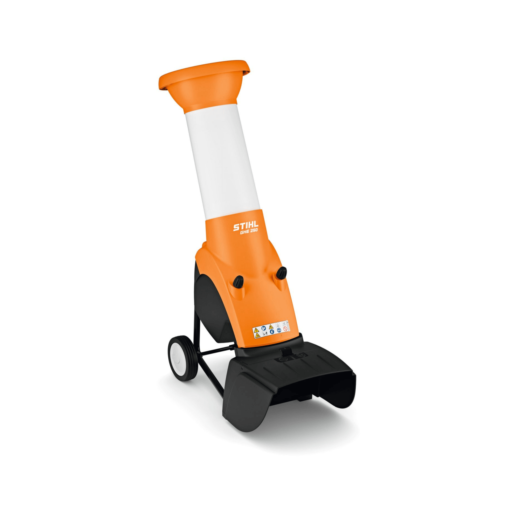 GHE 250 Electric Chipper Shredder by STIHL, efficient for garden clean-ups and handling woody materials.