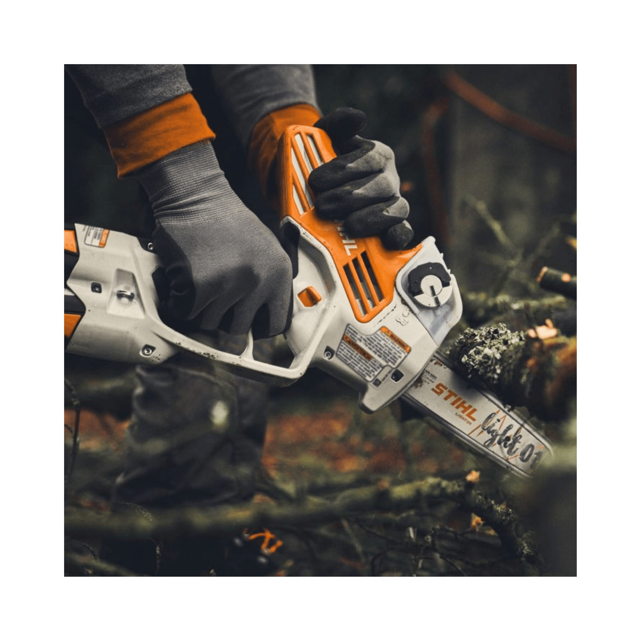 GTA 30 / GTA 40 Light Chainsaw Guide Bar 6" on STIHL pruner for precision cutting.