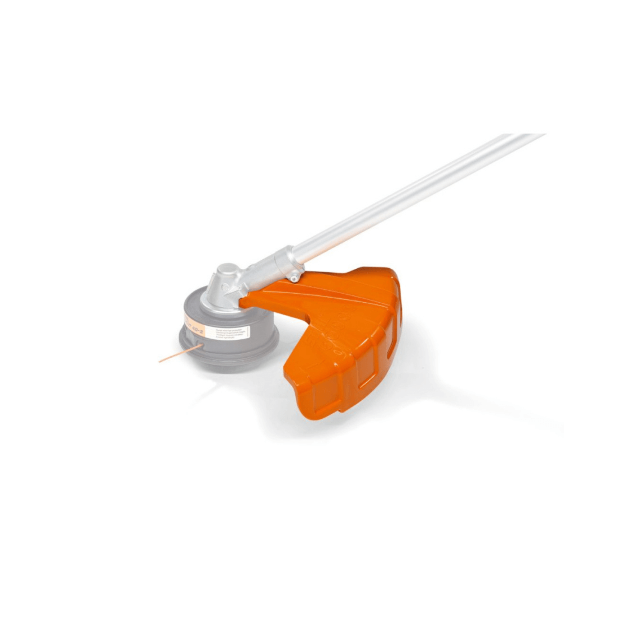 Orange and gray trimmer head on a white background