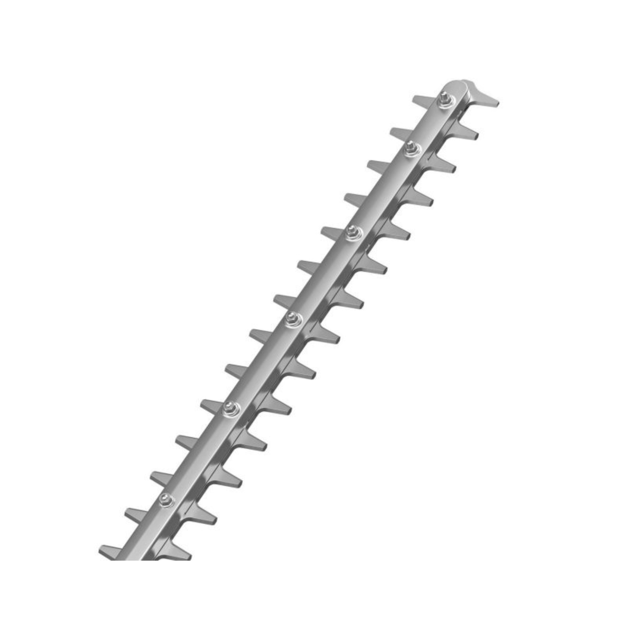 HLA 140 Cordless Long-Reach Hedge Trimmer cutting blade close-up view showing the double-sided design for efficient trimming.