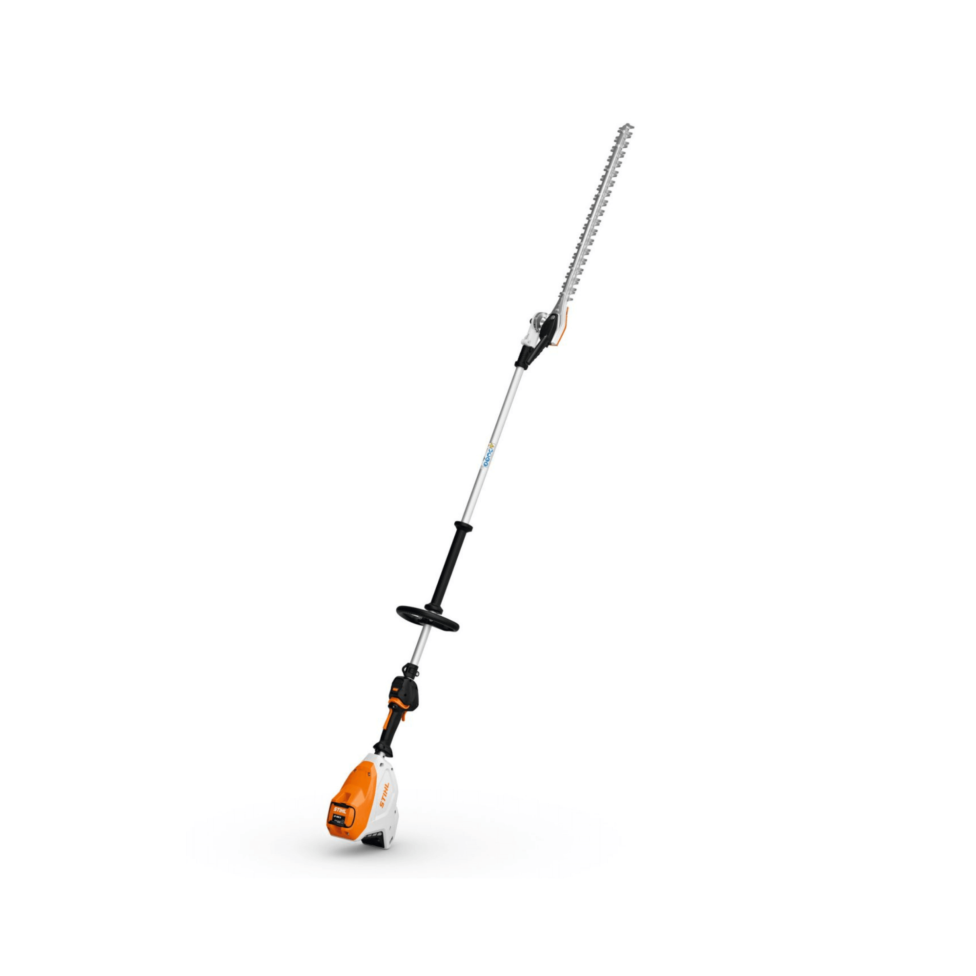 HLA 140 Cordless Long-Reach Hedge Trimmer designed for professional landscapers and arborists, featuring a long cutting blade.