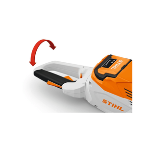 HSA 60 Cordless Hedge Trimmer 24" handle detail showing comfortable grip and design features.