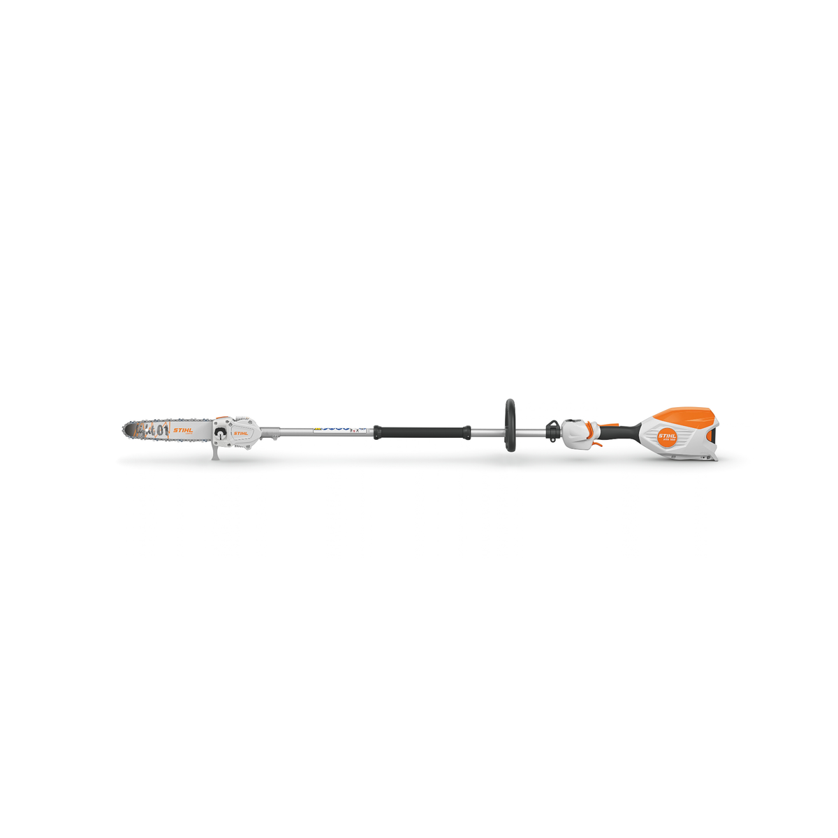 HTA 100 Cordless Pole Pruner side view showcasing its design and features