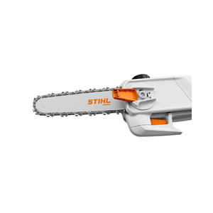 STIHL HTA 30 Cordless Pole Pruner close-up of cutting bar and chain for tree surgeon and arborist use