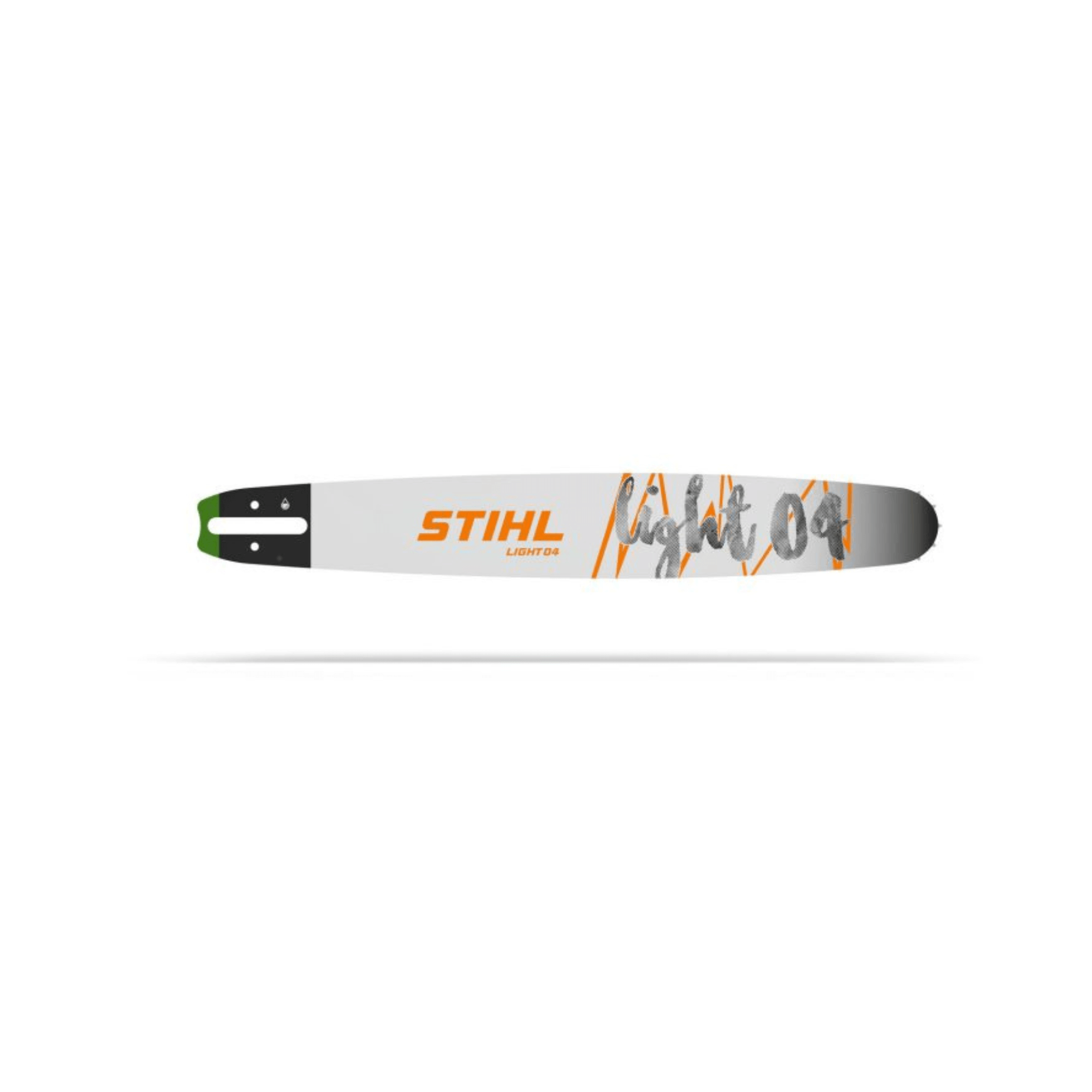 Light 04 Chainsaw Guide Bar 20" with STIHL branding, designed for professional landscaping and cutting.