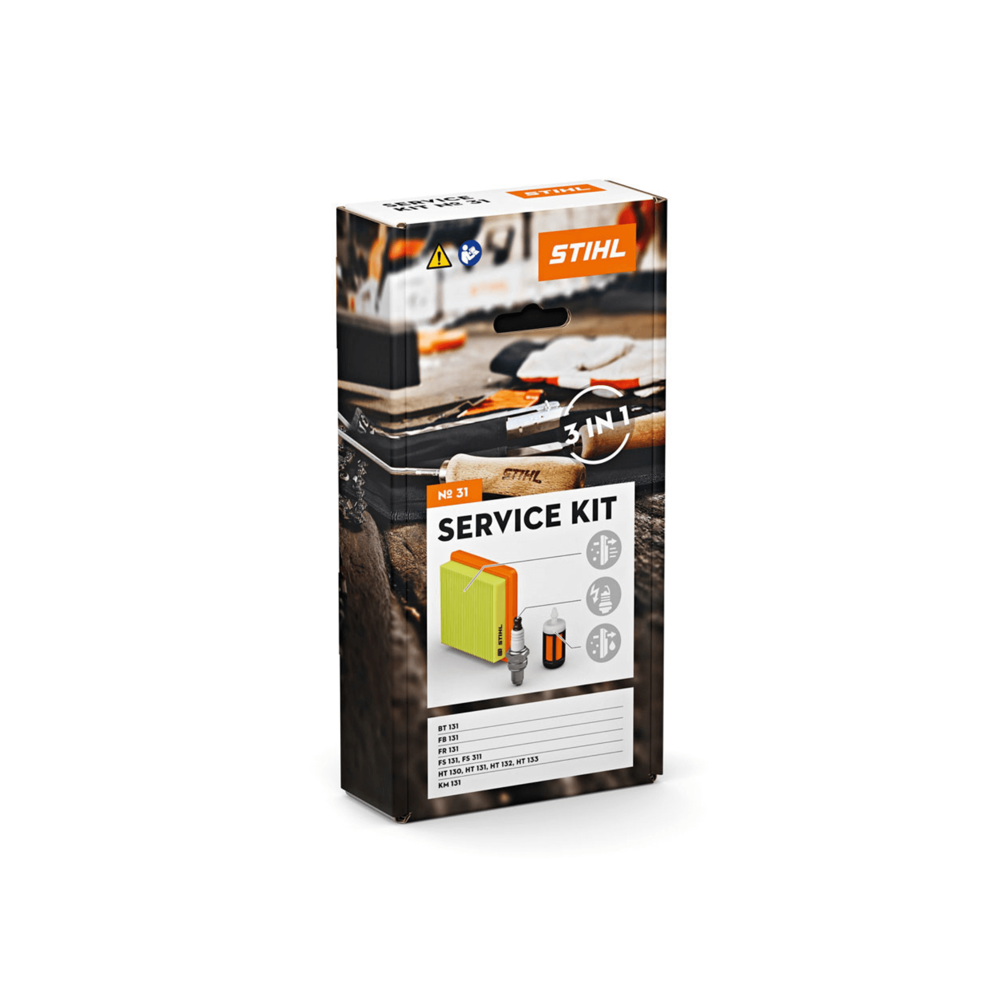 STIHL Pole Pruner Service Kits packaging displaying essential maintenance tools for peak performance.