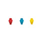 Colorful garden sprayer pressure valves in red, blue, and yellow for effective insecticide and fungicide application.