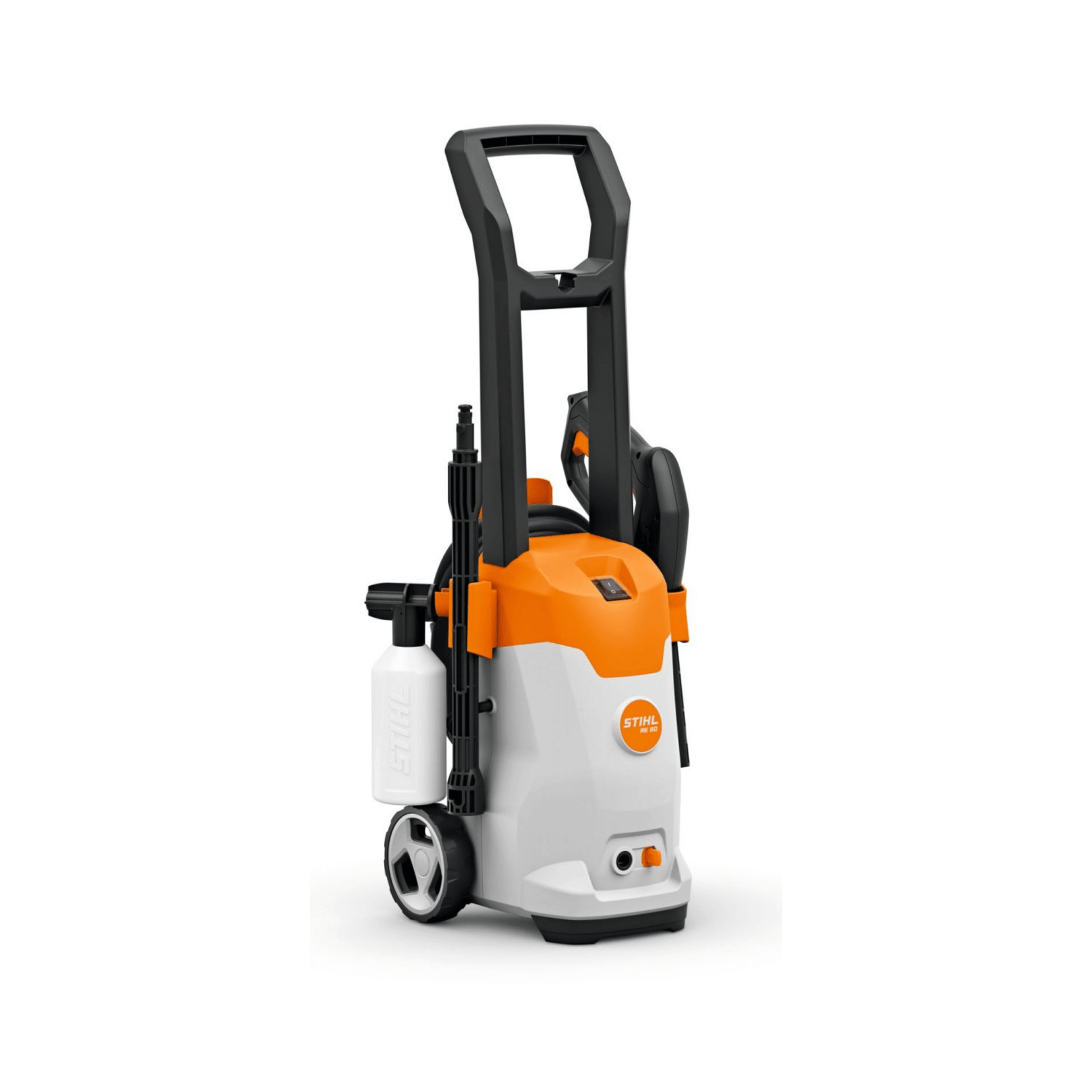 STIHL RE 80 Electric Pressure Washer compact design for home and garden cleaning, lightweight at 7.5 kg.