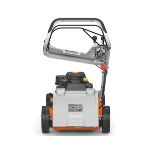 RM 756 YC Petrol Lawn Mower rear view showcasing design and features.