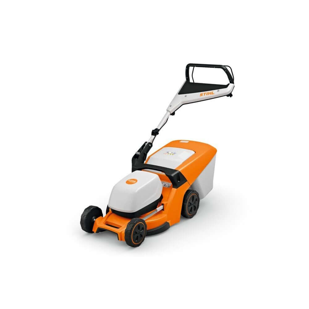 STIHL RMA 443 cordless lawn mower showcasing a lightweight design and efficient performance for homeowners.