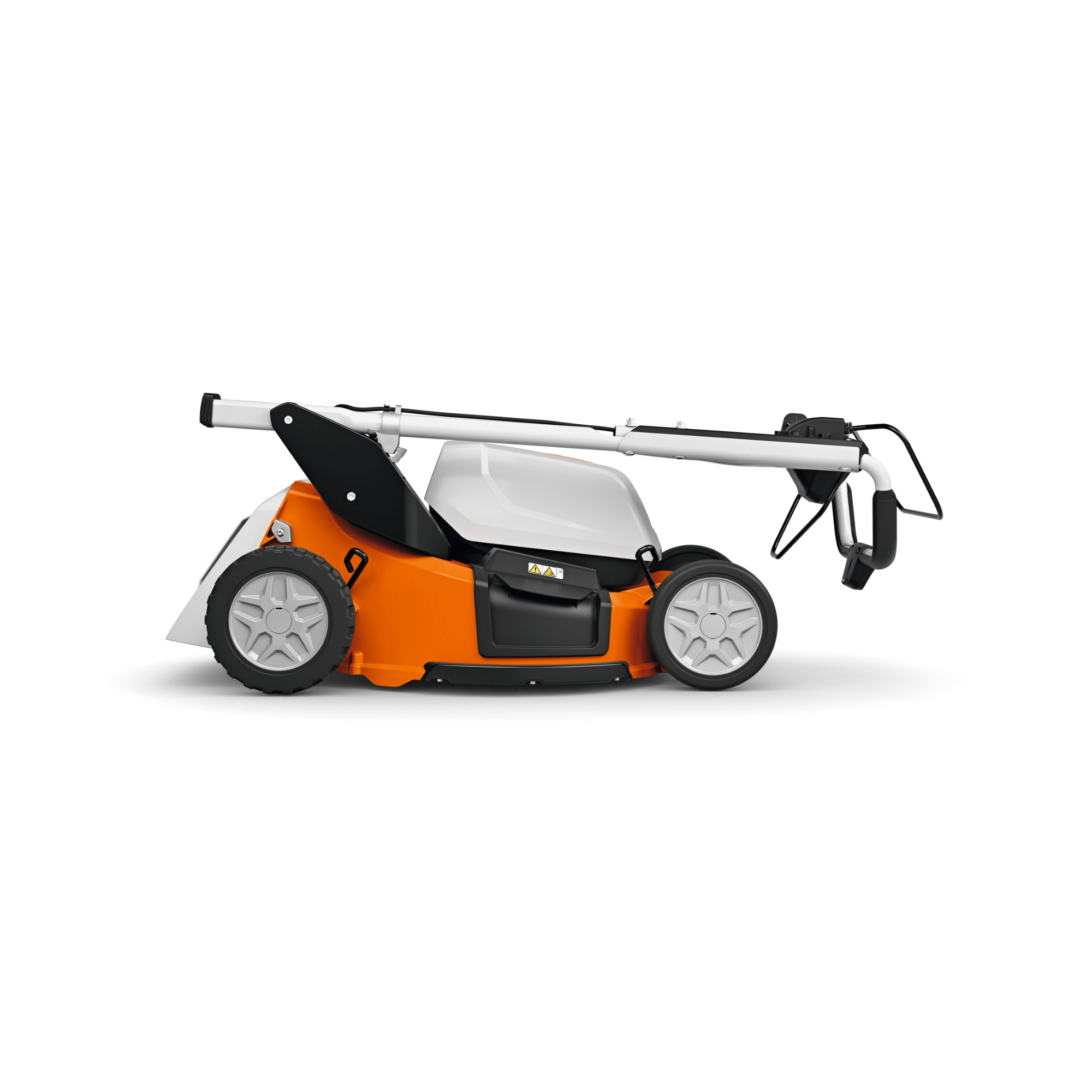 RMA 756V Professional Cordless Lawnmower side view showcasing its sleek design and features