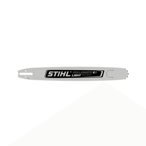 Rollomatic ES Light Chainsaw Guide Bar 28" showcasing its robust design and replaceable bar nose for heavy-duty tasks.