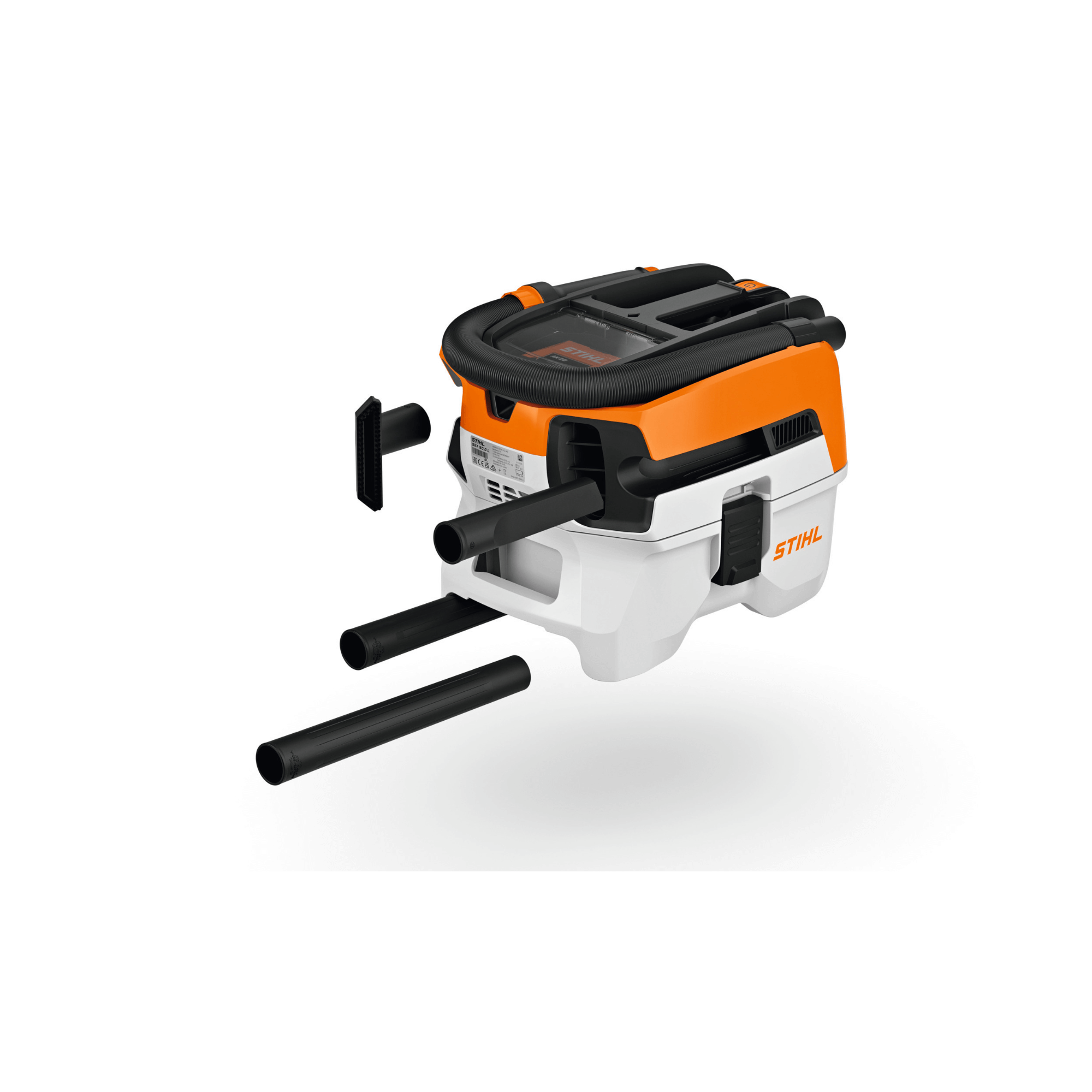 SEA 50 Cordless Vacuum Cleaner with attachments and tubes displayed.