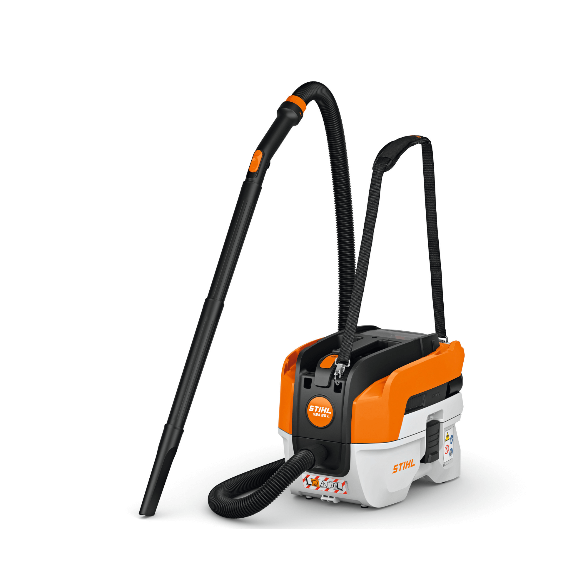 SEA 50 Cordless Vacuum Cleaner with hose and attachments for wet and dry cleaning tasks.