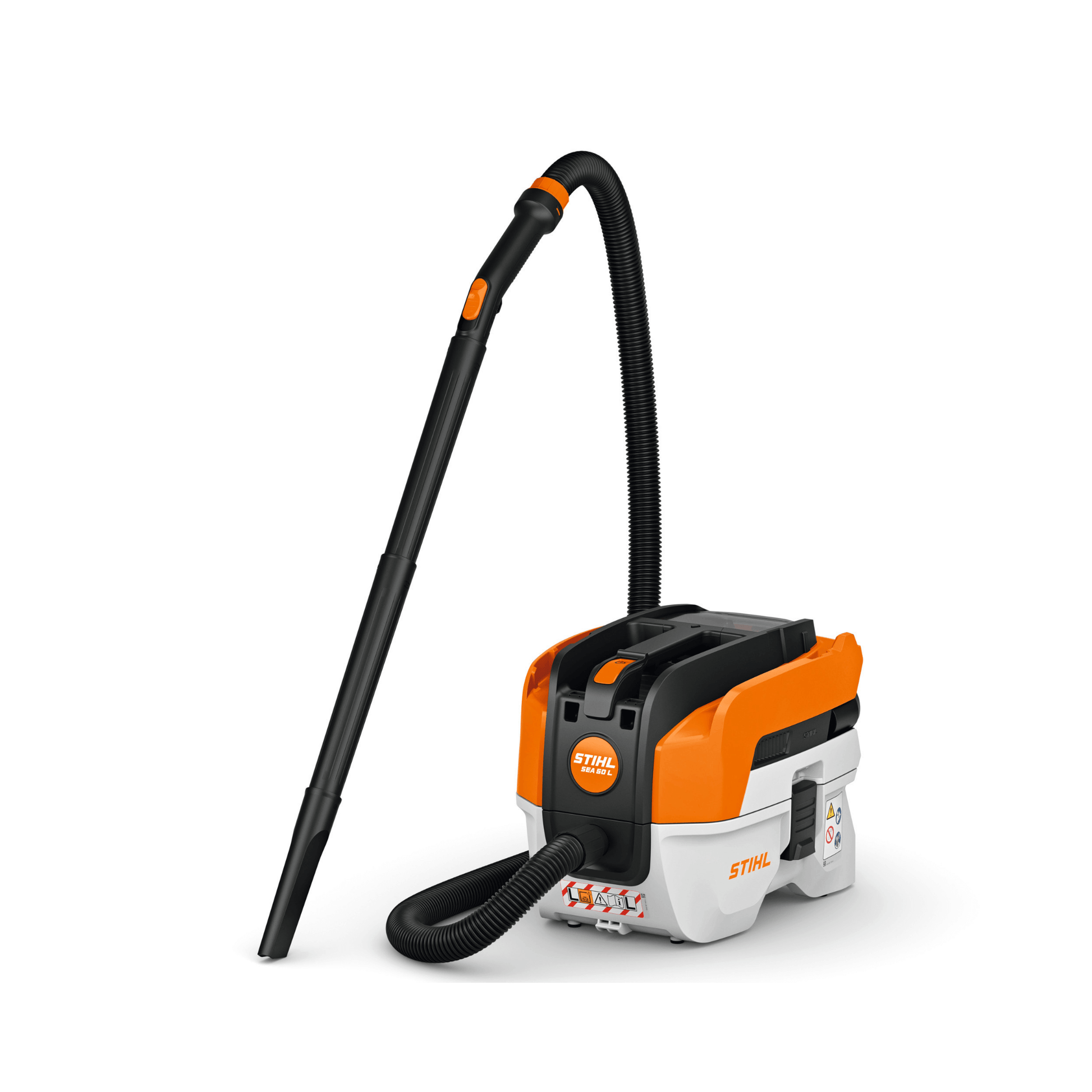 STIHL SEA 50 Cordless Vacuum Cleaner with hose and accessories for wet and dry cleaning.