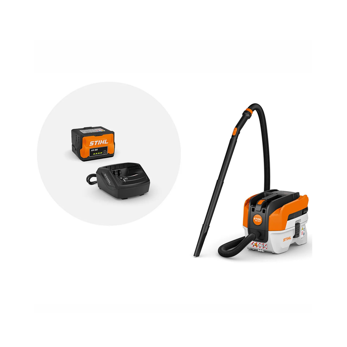 SEA 50 Cordless Vacuum Cleaner with AK 36-V battery and charger, designed for wet and dry cleaning.
