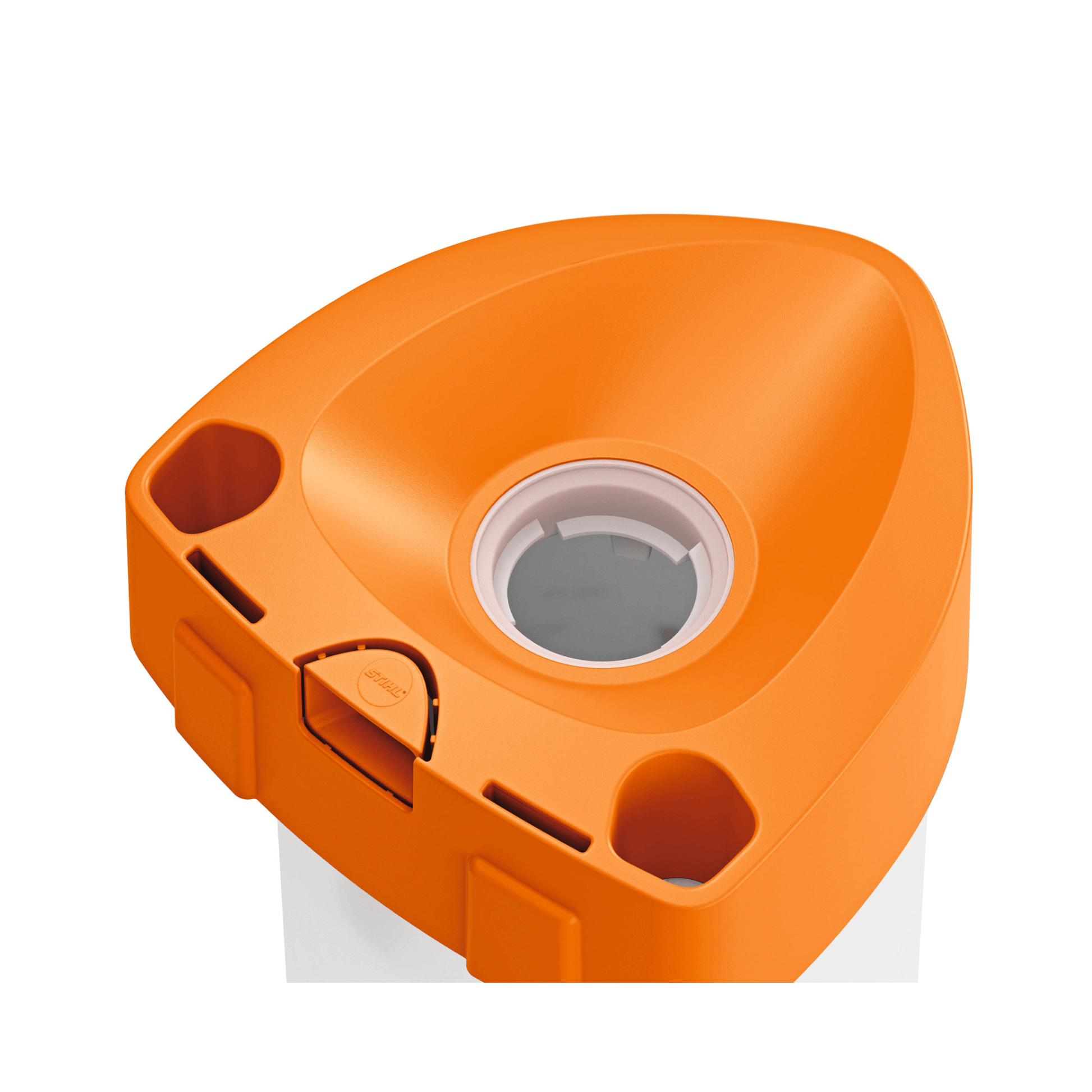 Top view of the SGA 30 Cordless Backpack Sprayer AS Battery Set showing the orange cap and opening design.