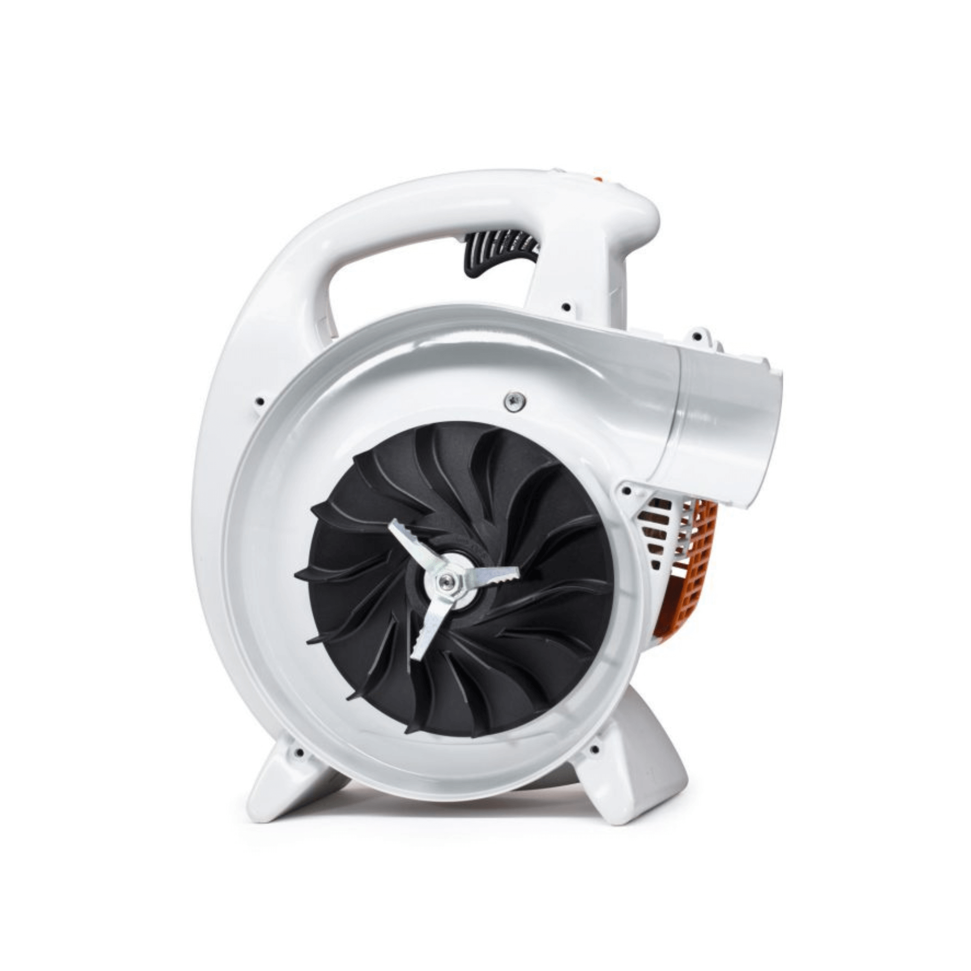 STIHL SH 56 Petrol Vacuum Shredder & Blower side view showing its powerful fan design and lightweight build.