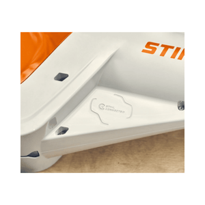 STIHL Smart Connector 1 mounted on a tool, showcasing fleet management technology for tree surgeons.