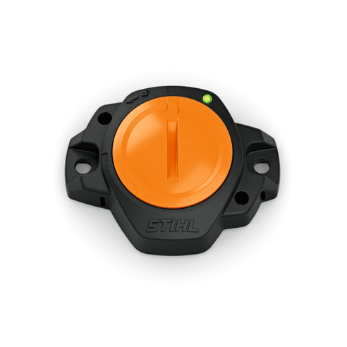 STIHL Smart Connector 1 for power tool fleet management, ideal for tree surgeons, featuring orange control button.