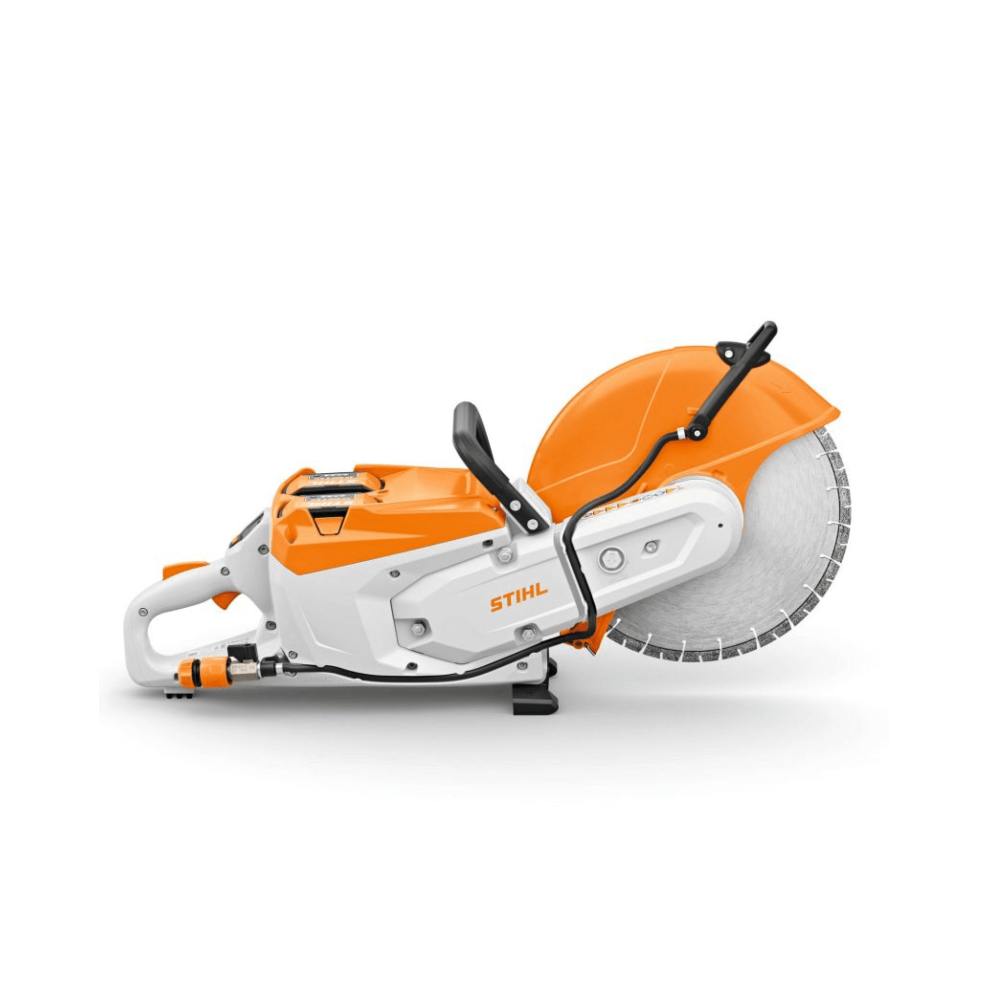 TSA 500 Cordless Disc Cut-Off Machine 14" side view with cutting blade for construction work.