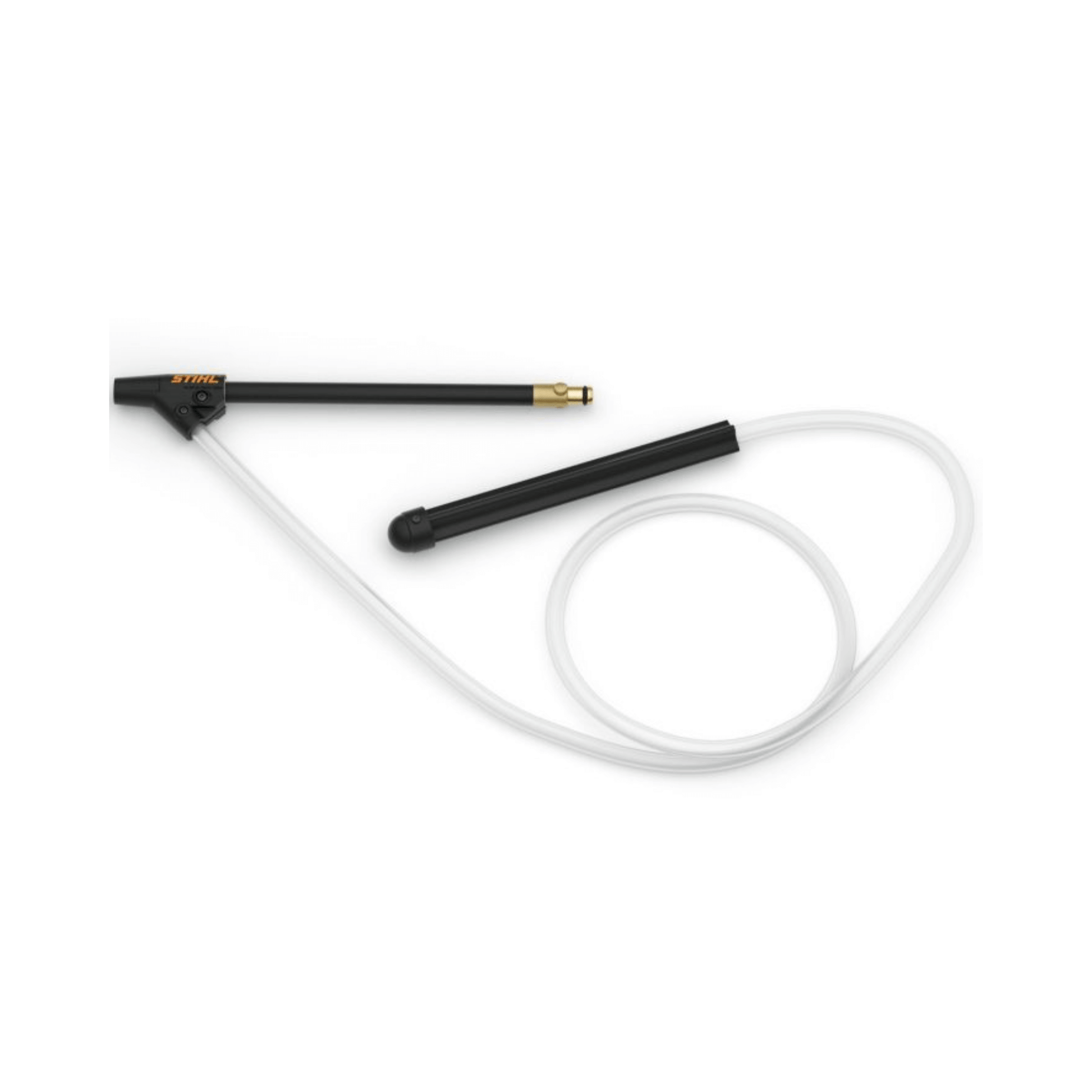 Wet sandblasting device attachment for cleaning brickwork and metal, ideal for tree surgeons using STIHL granulate.