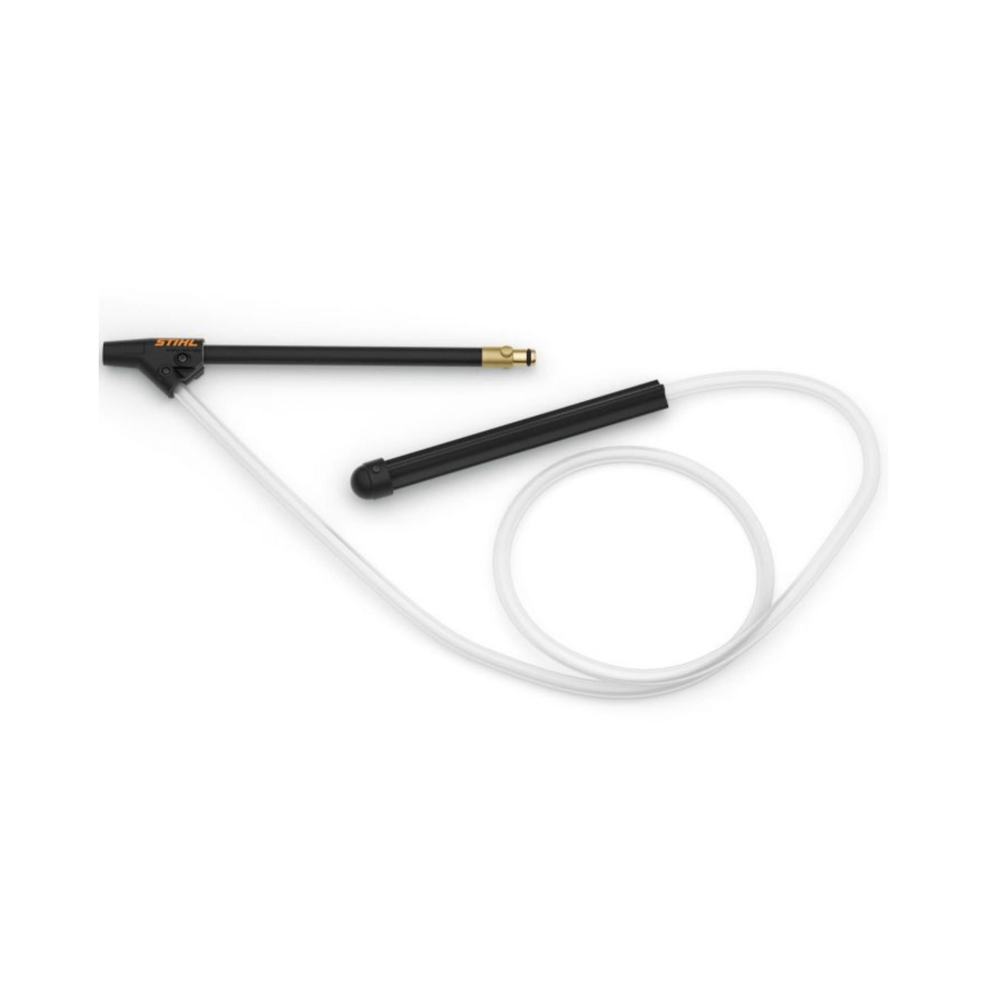 Wet sandblasting device attachment for cleaning brickwork and metal, ideal for tree surgeons using STIHL granulate.