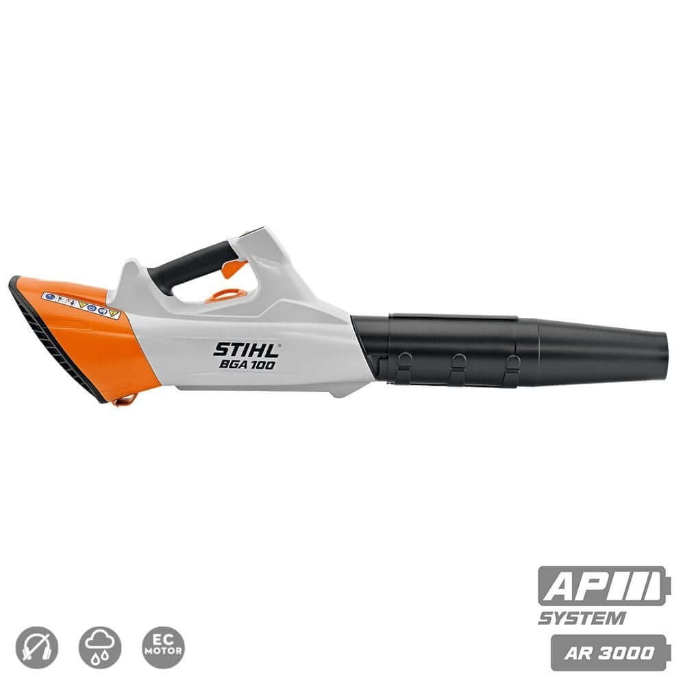 STIHL BGA 100 cordless leaf blower designed for professional use, perfect for tree surgeons and gardeners.
