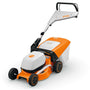 STIHL RMA 243 cordless lawn mower, lightweight design, 41cm cutting width for tree surgeons and gardeners.