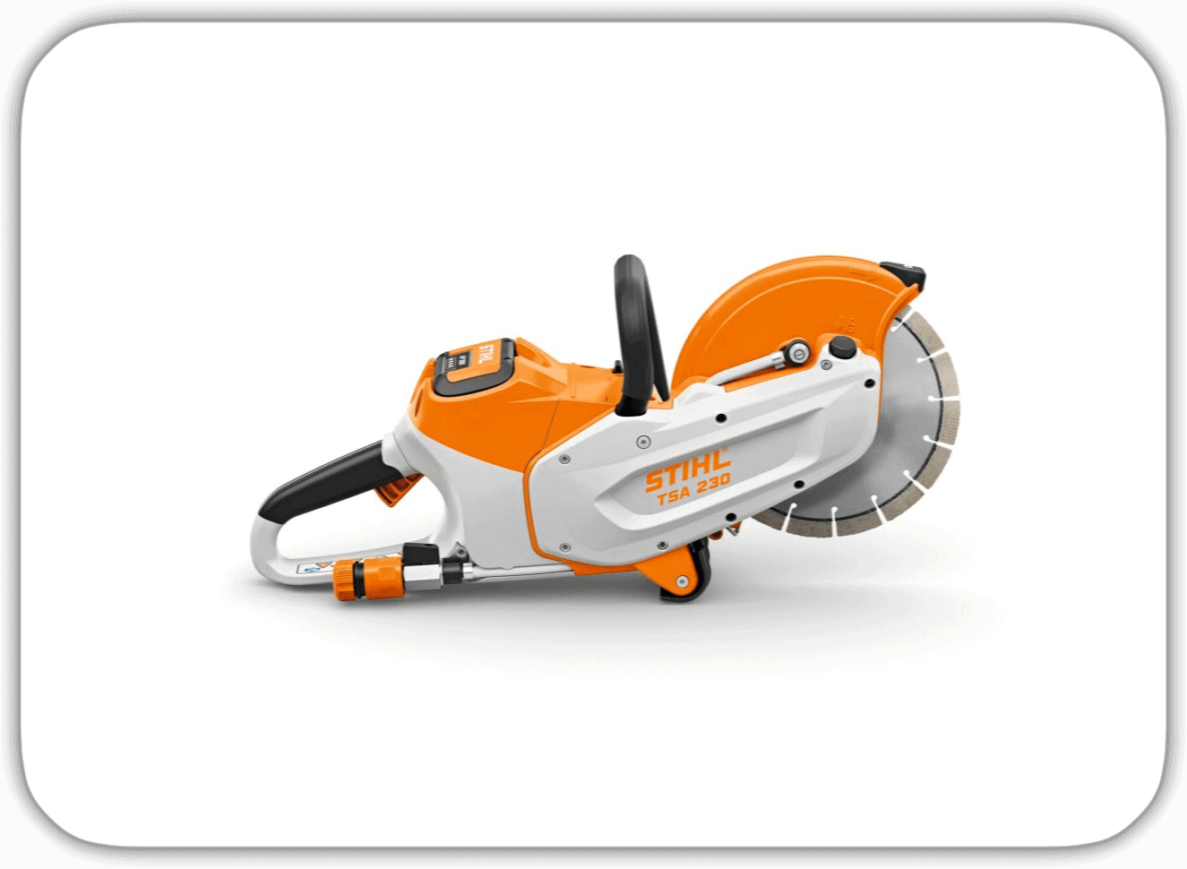 STIHL TSA 230 battery-powered cut-off saw for tree surgeons, perfect for efficient and precise tree trimming.