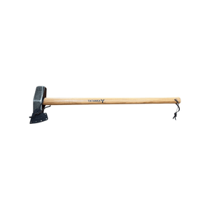 A Tatanka hand axe with a natural wood handle and a dark steel head, shown horizontally against a plain white background.