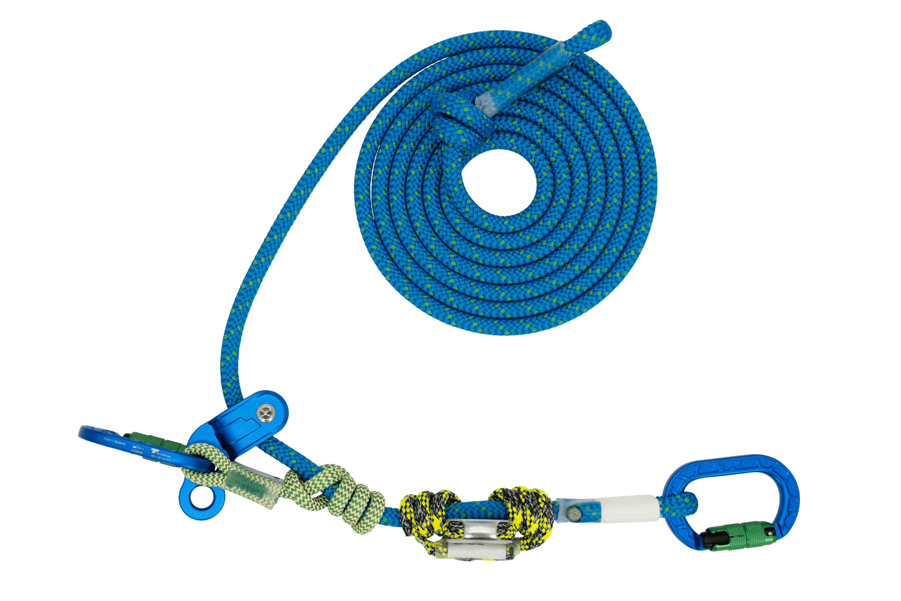 hipSTAR Glide 11.5mm blue arborist lanyard with multifunctional design for tree surgeons, featuring replaceable parts and safety certification.