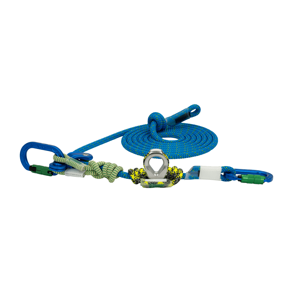 HipSTAR Glide 11.5mm arborist lanyard with carabiners, rope, and knots for tree surgeons.