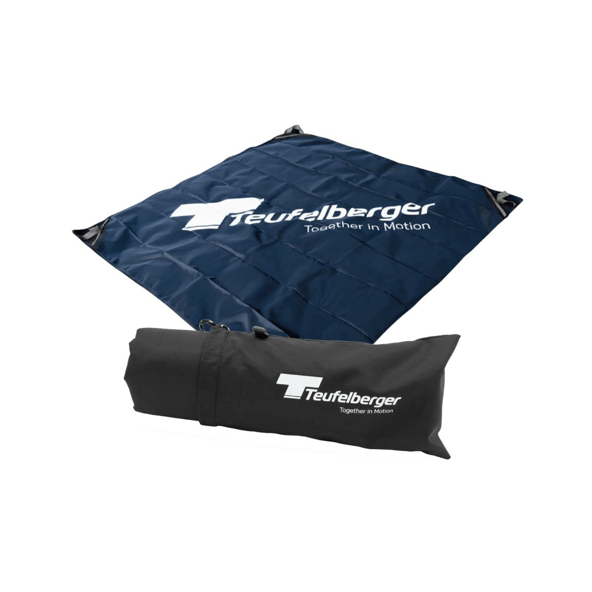 Rope Tarp 125 x 125 and carry bag from Teufelberger, designed for arborists and outdoor climbers.