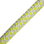 Close-up of Sirius Bull Rope 16mm rigging line showcasing its double-braided structure and color-coded design.