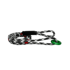 MultiTOOL canopyANCHOR with a black and white rope and green aluminum ring, ideal for tree surgeons.