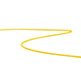 A yellow Teufelberger nineLINE throwline, designed for use in climbing and arboriculture, laid out on a white background.