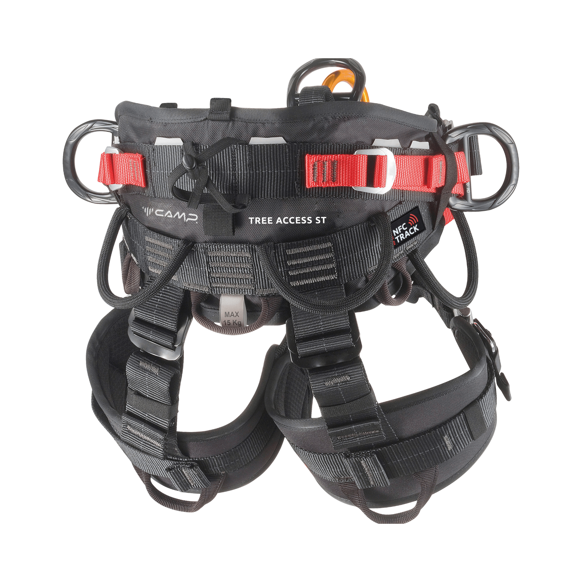 C.A.M.P Tree Access ST Climbing Harness with multiple gear loops and dual ventral points for tree climbing professionals.