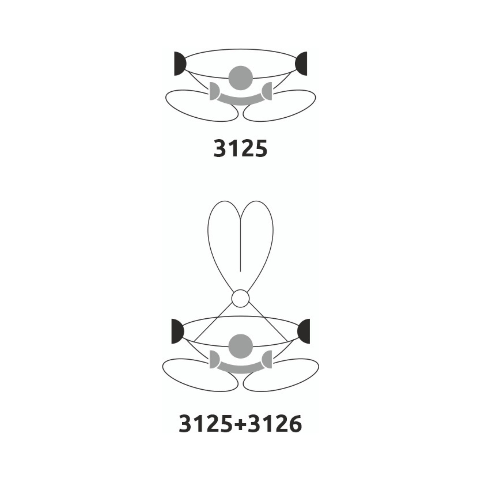 Tree Access ST Climbing Harness diagram showing models 3125 and 3125+3126 configurations.