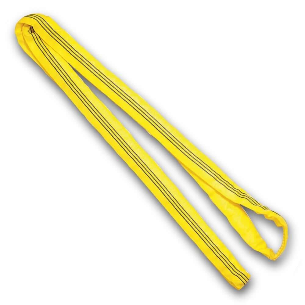 Treehog 3 Ton round lifting sling in yellow polyester, ideal for tree surgeon heavy-duty applications.